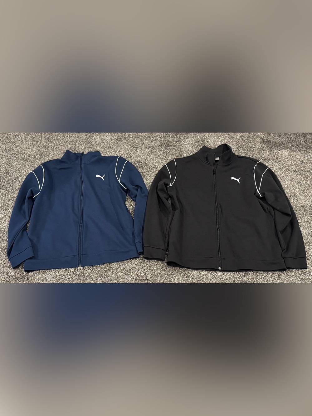 Puma Men's Navy and Black Full Zip Up